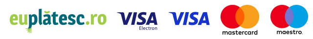 Modalitati de plata: Visa, Mastercard, Ramburs, Transfer bancar